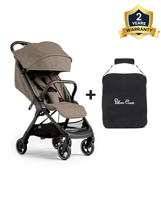 Silver Cross Clic Stroller-With Stroller Bag-Cabin Friendly-One Hand Fold-For 0 to 4Y (Upto 22 kg)-Cobble