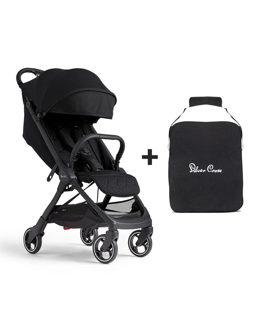 Silver Cross Clic Stroller-With Stroller Bag-Cabin Friendly-One Hand Fold-For 0 to 4Y (Upto 22 kg)-Space