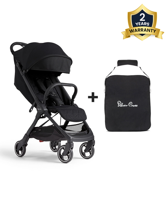 Silver Cross Clic Stroller-With Stroller Bag-Cabin Friendly-One Hand Fold-For 0 to 4Y (Upto 22 kg)-Space