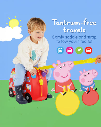 Trunki Peppa Pig Trolley Bag-Ride on Suitcase-With 18 Litres Capacity-With Tow & Carry Strap