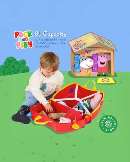 Trunki Peppa Pig Trolley Bag-Ride on Suitcase-With 18 Litres Capacity-With Tow & Carry Strap