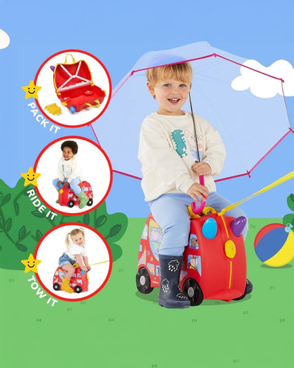 Trunki Peppa Pig Trolley Bag-Ride on Suitcase-With 18 Litres Capacity-With Tow & Carry Strap