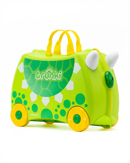 Trunki Dudley The Dinosaur Trolley Bag-Ride on Suitcase-With 18 Litres Capacity-With Tow & Carry Strap