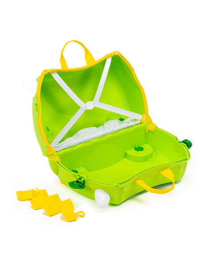 Trunki Dudley The Dinosaur Trolley Bag-Ride on Suitcase-With 18 Litres Capacity-With Tow & Carry Strap