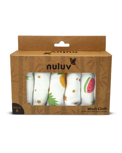 nuluv Yellow Pineapple Wash Cloths-Multipurpose Use-For 0-6 Months-Pack of 6