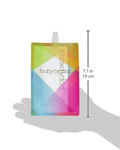 Baby Brezza Reusable Baby Food Storage Pouches-Leakproof Double Zipper Closure-Pack of 10