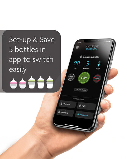 Baby Brezza Formula Pro Advanced Wifi Baby Formula Dispenser-Automatically Mix a Warm Formula Bottle from Your Phone Instantly-with 3 Temperature Settings-Adjustable Serving Size(60-300 ml)-Accurate Mixing-Airtight Formula Storage