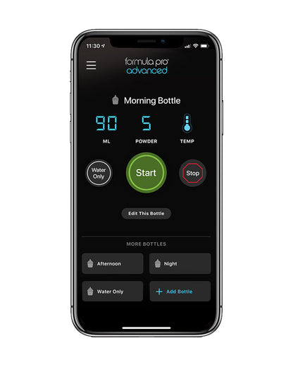 Baby Brezza Formula Pro Advanced Wifi Baby Formula Dispenser-Automatically Mix a Warm Formula Bottle from Your Phone Instantly-with 3 Temperature Settings-Adjustable Serving Size(60-300 ml)-Accurate Mixing-Airtight Formula Storage