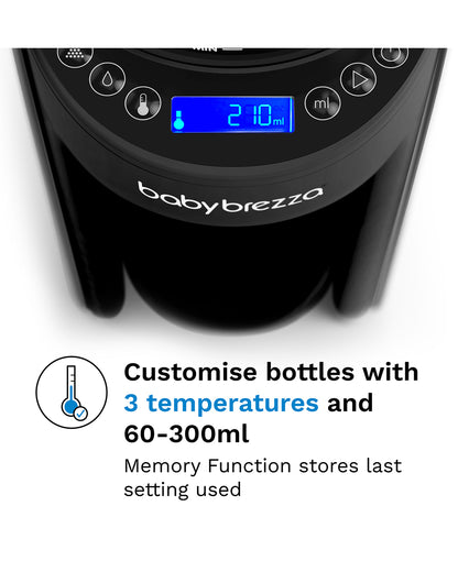 Baby Brezza Formula Pro Advanced Formula Dispenser-Instant Warm Formula with 3 Temperature Settings-Adjustable Serving Size(60-300 ml)-Accurate Mixing-Airtight Formula Storage-Removable & Dishwasher Safe Water Tank-Black