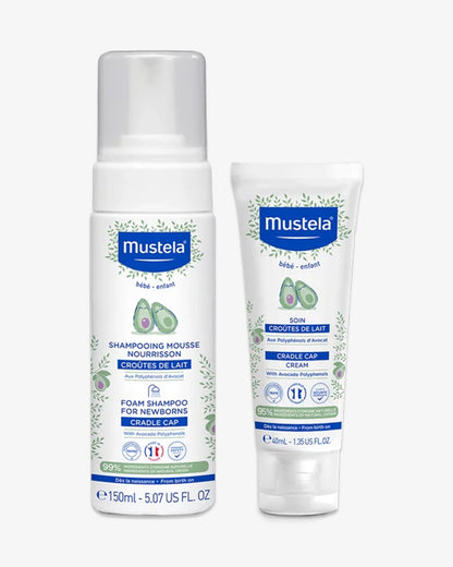 Mustela Foam Baby Shampoo With Baby Cream-Softens Scalp Flakes, Reduces Cradle Cap Recurrence-Hypoallergenic, Fragrance Free & Safe From Birth On