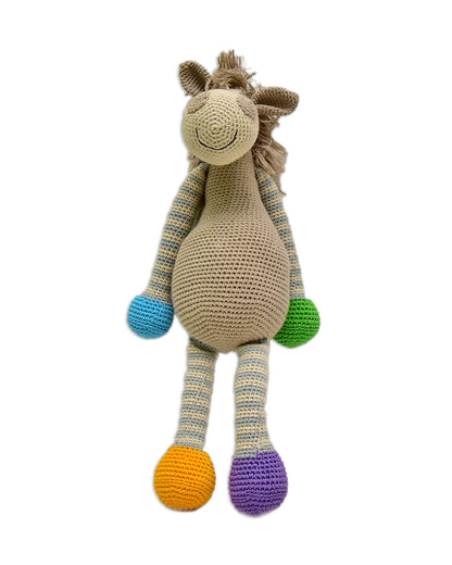 Happy Threads Handcrafted Amigurumi Soft Toy-Horse-Easily Washable-Handcrafted-Plush Cuddly Toy For Newborn