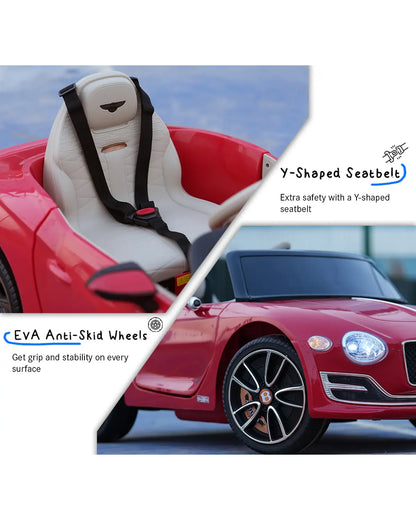 Bentley EXP 12 Speed 6e Ride On Car-Battery Operated-3 Point Safety Belt-With Manual or Remote Option to Steer-Tough Tires with Rear Suspension-Bold Gullwing Doors-Emotorad-For 3Y+ (Upto 30 Kg)-Red