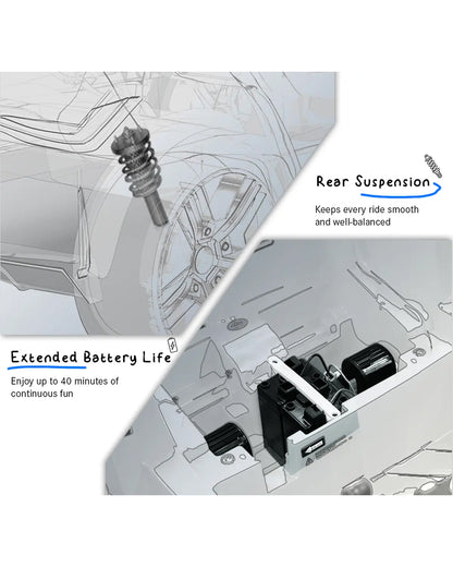 Bentley EXP 12 Speed 6e Ride On Car-Battery Operated-3 Point Safety Belt-With Manual or Remote Option to Steer-Tough Tires with Rear Suspension-Bold Gullwing Doors-Emotorad-For 3Y+ (Upto 30 Kg)-Red
