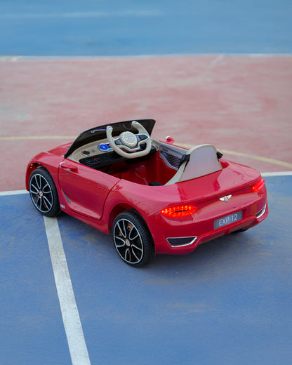 Bentley EXP 12 Speed 6e Ride On Car-Battery Operated-3 Point Safety Belt-With Manual or Remote Option to Steer-Tough Tires with Rear Suspension-Bold Gullwing Doors-Emotorad-For 3Y+ (Upto 30 Kg)-Red