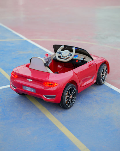 Bentley EXP 12 Speed 6e Ride On Car-Battery Operated-3 Point Safety Belt-With Manual or Remote Option to Steer-Tough Tires with Rear Suspension-Bold Gullwing Doors-Emotorad-For 3Y+ (Upto 30 Kg)-Red