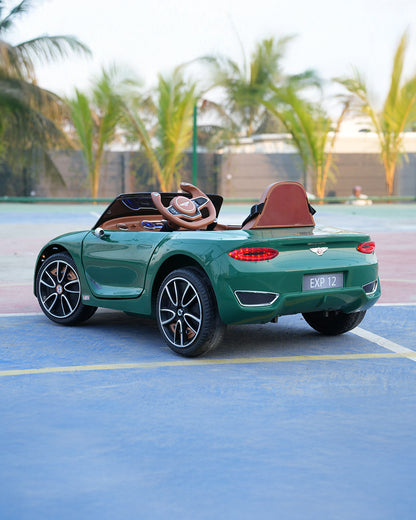Bentley EXP 12 Speed 6e Ride On Car-Battery Operated-3 Point Safety Belt-With Manual or Remote Option to Steer-Tough Tires with Rear Suspension-Bold Gullwing Doors-Emotorad-For 3Y+ (Upto 30 Kg)-Green