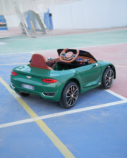 Bentley EXP 12 Speed 6e Ride On Car-Battery Operated-3 Point Safety Belt-With Manual or Remote Option to Steer-Tough Tires with Rear Suspension-Bold Gullwing Doors-Emotorad-For 3Y+ (Upto 30 Kg)-Green