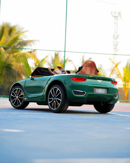 Bentley EXP 12 Speed 6e Ride On Car-Battery Operated-3 Point Safety Belt-With Manual or Remote Option to Steer-Tough Tires with Rear Suspension-Bold Gullwing Doors-Emotorad-For 3Y+ (Upto 30 Kg)-Green