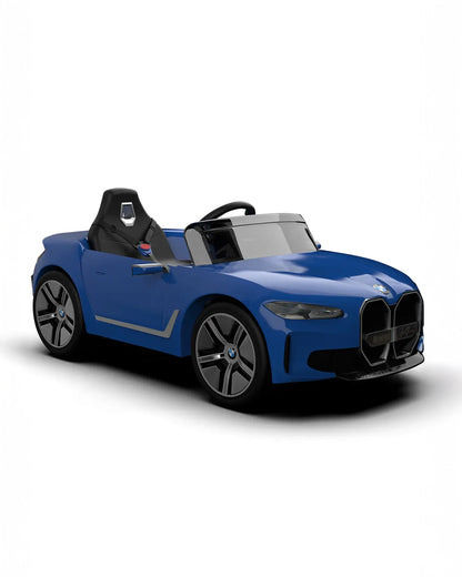 BMW i4 Ride On Car-Battery Operated-With Manual or Remote Option to Steer-Tough Tires with Rear Suspension-Integrated Music-Emotorad-For 3Y+ (Upto 30 kg)-Blue