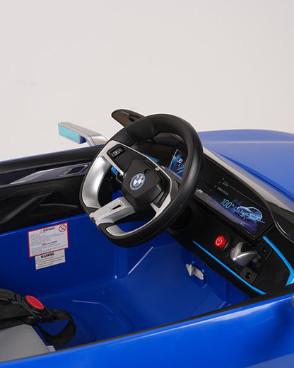 BMW i4 Ride On Car-Battery Operated-With Manual or Remote Option to Steer-Tough Tires with Rear Suspension-Integrated Music-Emotorad-For 3Y+ (Upto 30 kg)-Blue