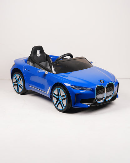 BMW i4 Ride On Car-Battery Operated-With Manual or Remote Option to Steer-Tough Tires with Rear Suspension-Integrated Music-Emotorad-For 3Y+ (Upto 30 kg)-Blue
