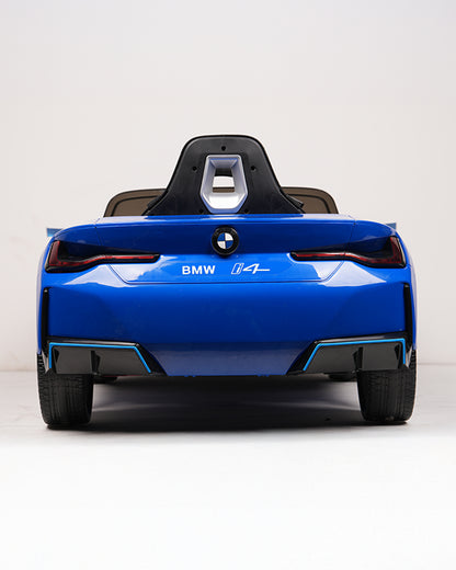 BMW i4 Ride On Car-Battery Operated-With Manual or Remote Option to Steer-Tough Tires with Rear Suspension-Integrated Music-Emotorad-For 3Y+ (Upto 30 kg)-Blue