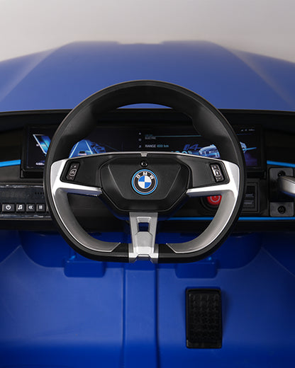 BMW i4 Ride On Car-Battery Operated-With Manual or Remote Option to Steer-Tough Tires with Rear Suspension-Integrated Music-Emotorad-For 3Y+ (Upto 30 kg)-Blue