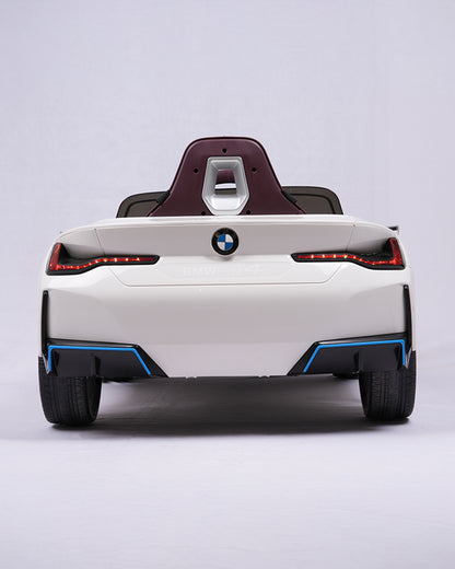 BMW i4 Ride On Car-Battery Operated-With Manual or Remote Option to Steer-Tough Tires with Rear Suspension-Integrated Music-Emotorad-For 3Y+ (Upto 30 kg)-White