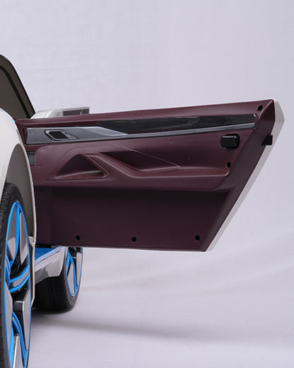 BMW i4 Ride On Car-Battery Operated-With Manual or Remote Option to Steer-Tough Tires with Rear Suspension-Integrated Music-Emotorad-For 3Y+ (Upto 30 kg)-White