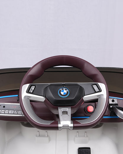 BMW i4 Ride On Car-Battery Operated-With Manual or Remote Option to Steer-Tough Tires with Rear Suspension-Integrated Music-Emotorad-For 3Y+ (Upto 30 kg)-White