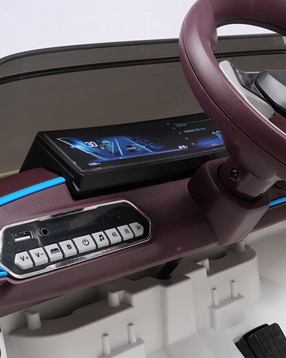 BMW i4 Ride On Car-Battery Operated-With Manual or Remote Option to Steer-Tough Tires with Rear Suspension-Integrated Music-Emotorad-For 3Y+ (Upto 30 kg)-White