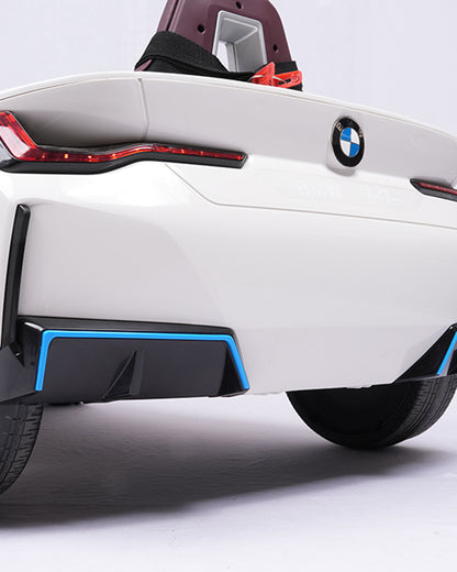 BMW i4 Ride On Car-Battery Operated-With Manual or Remote Option to Steer-Tough Tires with Rear Suspension-Integrated Music-Emotorad-For 3Y+ (Upto 30 kg)-White