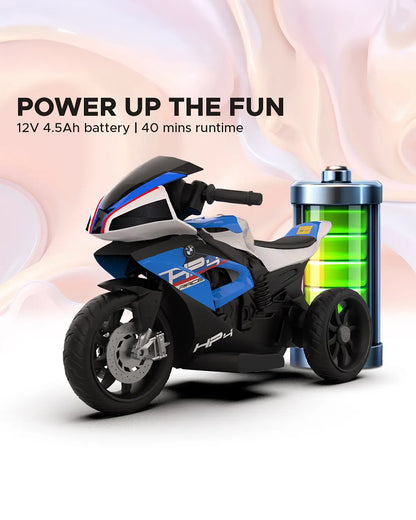 BMW HP4 Ride On Bike-Battery Operated-Push Button to Start-Precise Braking System-Anti Skid Wheels with Rear Suspension-Powerful Front Light-For 3Y +-Emotorad-Blue