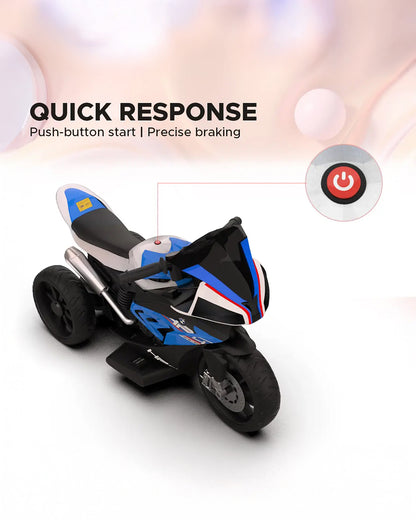 BMW HP4 Ride On Bike-Battery Operated-Push Button to Start-Precise Braking System-Anti Skid Wheels with Rear Suspension-Powerful Front Light-For 3Y +-Emotorad-Blue