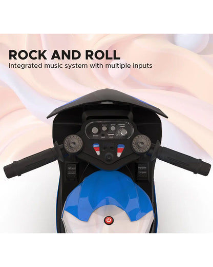 BMW HP4 Ride On Bike-Battery Operated-Push Button to Start-Precise Braking System-Anti Skid Wheels with Rear Suspension-Powerful Front Light-For 3Y +-Emotorad-White