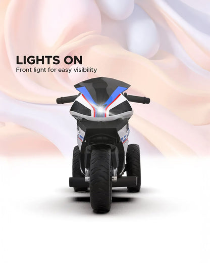 BMW HP4 Ride On Bike-Battery Operated-Push Button to Start-Precise Braking System-Anti Skid Wheels with Rear Suspension-Powerful Front Light-For 3Y +-Emotorad-White