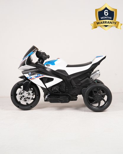 BMW HP4 Ride On Bike-Battery Operated-Push Button to Start-Precise Braking System-Anti Skid Wheels with Rear Suspension-Powerful Front Light-For 3Y +-Emotorad-White
