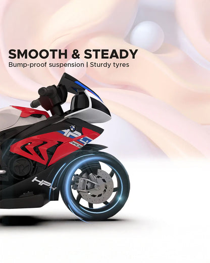 BMW HP4 Ride On Bike-Battery Operated-Push Button to Start-Precise Braking System-Anti Skid Wheels with Rear Suspension-Powerful Front Light-For 3Y +-Emotorad-Red