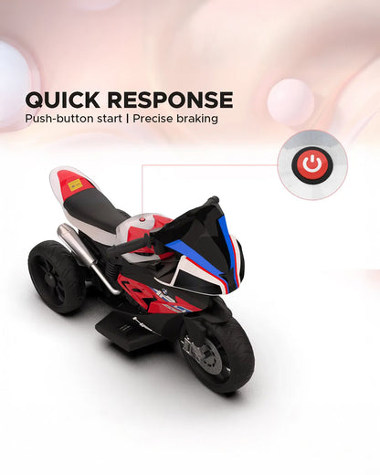 BMW HP4 Ride On Bike-Battery Operated-Push Button to Start-Precise Braking System-Anti Skid Wheels with Rear Suspension-Powerful Front Light-For 3Y +-Emotorad-Red