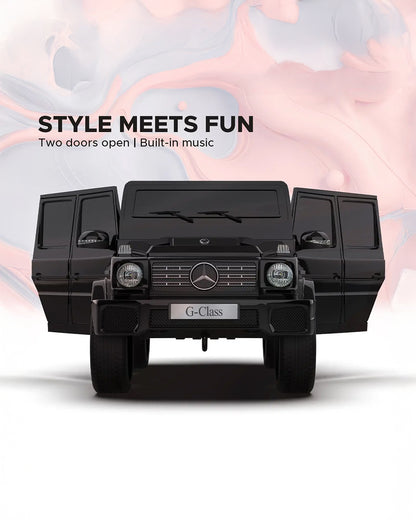 G Wagon Ride On Car-Battery Operated-With Manual or Remote Option to Steer-Tough Tires with Rear Suspension-Integrated Music-Emotorad-For 3Y+ (Upto 30 kg)-Black