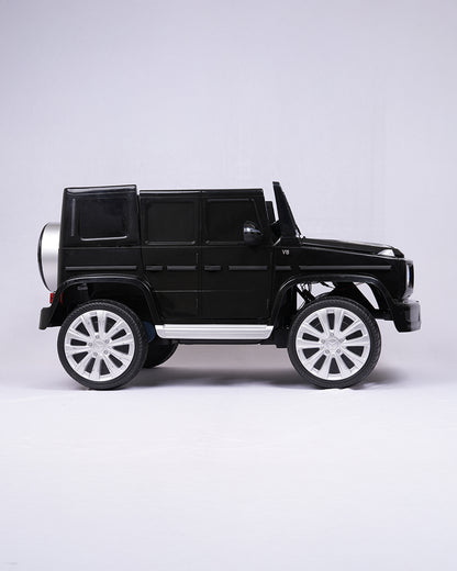 G Wagon Ride On Car-Battery Operated-With Manual or Remote Option to Steer-Tough Tires with Rear Suspension-Integrated Music-Emotorad-For 3Y+ (Upto 30 kg)-Black
