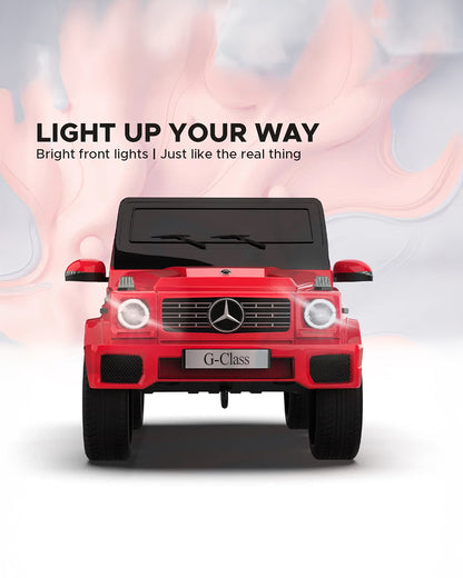 G Wagon Ride On Car-Battery Operated-With Manual or Remote Option to Steer-Tough Tires with Rear Suspension-Integrated Music-Emotorad-For 3Y+ (Upto 30 kg)-Red