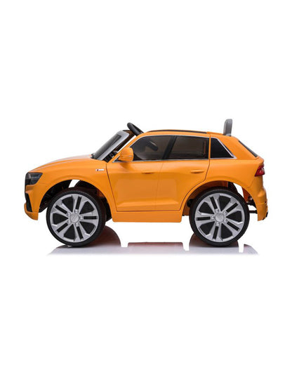 Audi Q8 Ride On Car-Battery Operated-3 Point Safety Belt-With Manual or Remote Option to Steer-Foot Accelerator-Tough Tires with Rear Suspension-Emotorad-For 3Y+ (Upto 30 Kg)-Orange