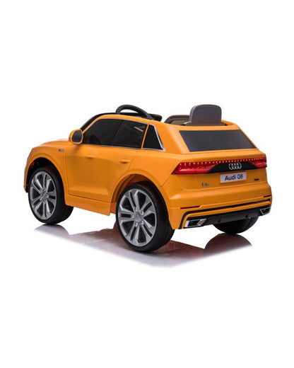 Audi Q8 Ride On Car-Battery Operated-3 Point Safety Belt-With Manual or Remote Option to Steer-Foot Accelerator-Tough Tires with Rear Suspension-Emotorad-For 3Y+ (Upto 30 Kg)-Orange
