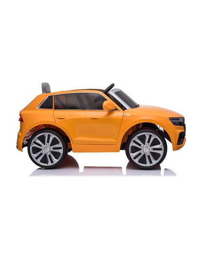 Audi Q8 Ride On Car-Battery Operated-3 Point Safety Belt-With Manual or Remote Option to Steer-Foot Accelerator-Tough Tires with Rear Suspension-Emotorad-For 3Y+ (Upto 30 Kg)-Orange