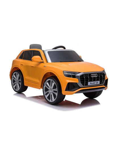 Audi Q8 Ride On Car-Battery Operated-3 Point Safety Belt-With Manual or Remote Option to Steer-Foot Accelerator-Tough Tires with Rear Suspension-Emotorad-For 3Y+ (Upto 30 Kg)-Orange