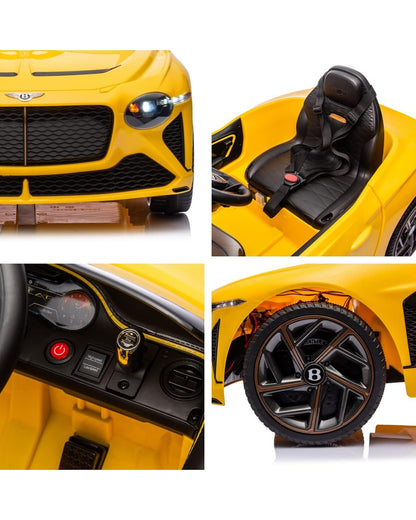 Bentley Bacalar Ride On Car-Battery Operated-3 Point Safety Belt-With Manual or Remote Option to Steer-Foot Accelerator-Tough Tires with Rear Suspension-Emotorad-For 3Y+ (Upto 30 Kg)-Yellow