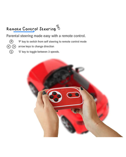 Audi TTRS Ride On Car-Battery Operated-3 Point Safety Belt-With Manual or Remote Option to Steer-Foot Accelerator-Tough Tires with Rear Suspension-Integrated Music-Emotorad-For 3Y+ (Upto 30 kg)-Red