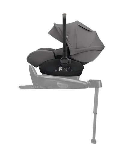 Nuna Arra Next Car Seat With Base Curv-Car Seat Features (Rear Facing, 3 Positions & 157 Degrees Flat Reclining Seat, For 0 to 1.5Y-Base Features (Smart Swivel Lock, Steel Stability Leg)-Granite & Caviar