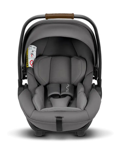 Nuna Arra Next Car Seat With Base Curv-Car Seat Features (Rear Facing, 3 Positions & 157 Degrees Flat Reclining Seat, For 0 to 1.5Y-Base Features (Smart Swivel Lock, Steel Stability Leg)-Granite & Caviar